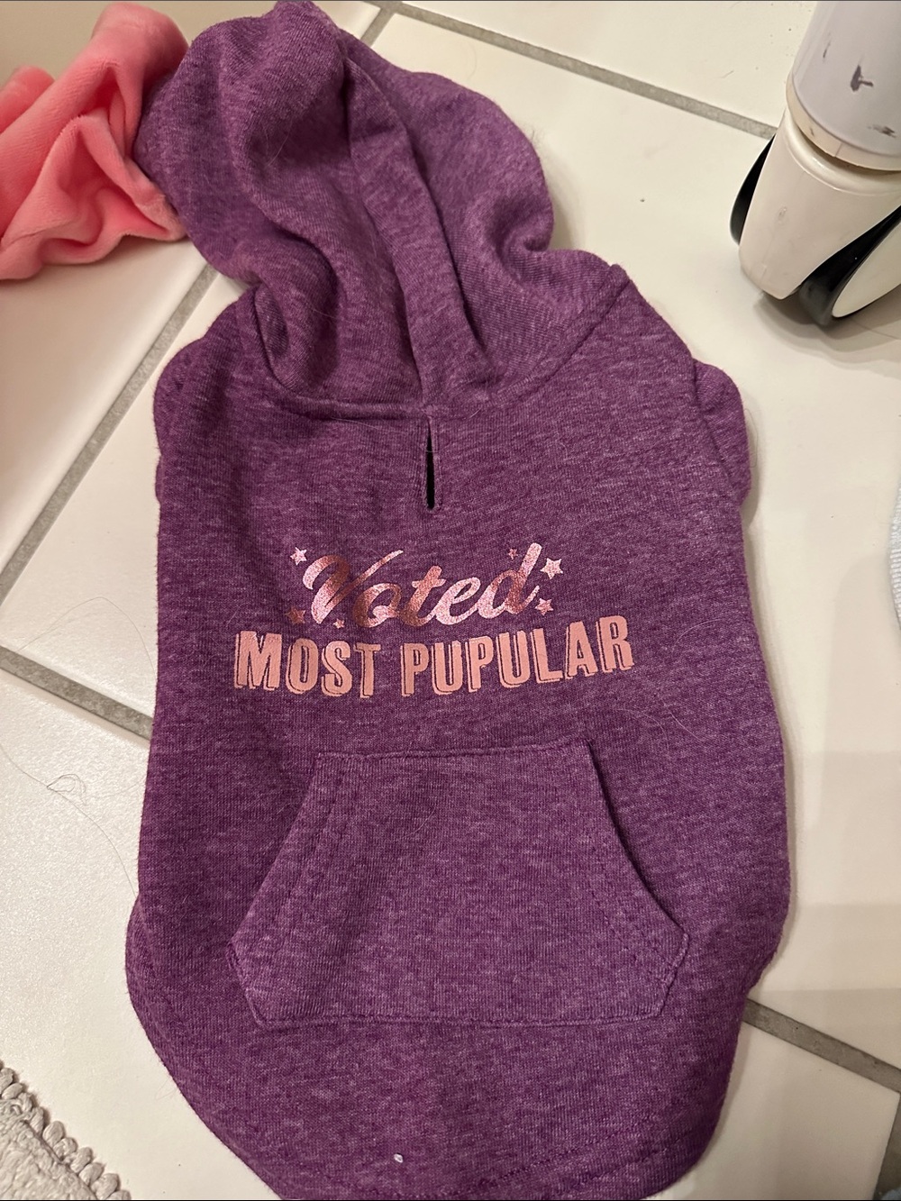 Purple Hooded Dog Sweater Sizs XXS